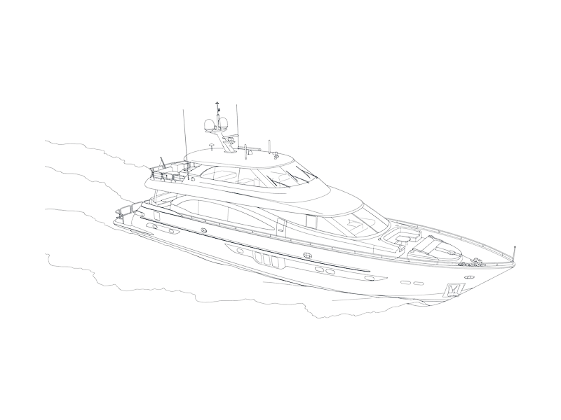 Motor yacht line drawing