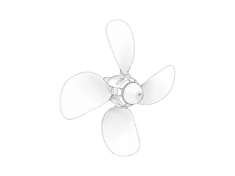 Marine propeller line drawing