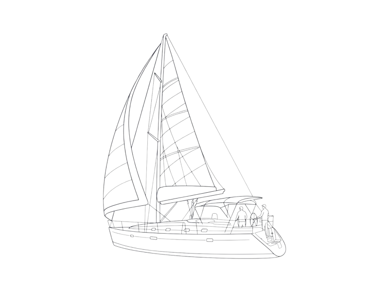 Sailing yacht line drawing